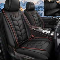 Car Seat Covers Fit for Ford Focus 2009-2018 Full Set Leather Seat Cushion Waterproof Automotive Seat Protectors(5 Seats,Black&Redline)