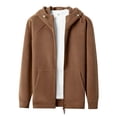thumbnail image 6 of KHONTS Men's French Terry Hoodies Full -Zip Drawstring Jackets Casual Lightweight Soft Hooded Sweatshirts with Pockets Coffee M, 6 of 6