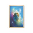 thumbnail image 1 of Earth Wall Art with Frame, Earth Outer Space Scene in Vibrant Color Enchanted Cosmos Atmosphere Image Print, Printed Fabric Poster for Bathroom Living Room, 23" x 35", Blue Violet, by Ambesonne, 1 of 2