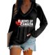 thumbnail image 1 of MHFRRA Camiseta de Manga Larga con Cuello En V y Estampado de La Bandera de Canadá para Mujer Negro, 1 of 3