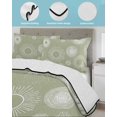 thumbnail image 4 of Geometric Queen Size Down Alternative Comforter, Lightweight Comforter Quilt Bedding Set with Pillow Shams Abstract Sage Green White Boho Circle Dot All Seasons Bed Comforter Duvet Insert 90"x96", 4 of 7