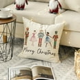 thumbnail image 3 of Sm:)e Nutcracker Merry Christmas Throw Pillow Cover 18x18 Inch Set of 2， Beige, 3 of 10