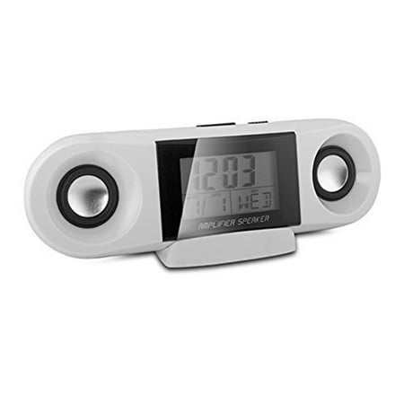 iPod or MP3 Amplifier Speaker with Clock- XSDP -10825-SPK-115 - Ideal for use at home or while on the go is the iPod or MP3 Amplifier Speaker with Clock. This handy 3-in-1 device includes