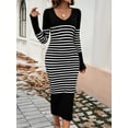 thumbnail image 2 of PHOESEN Sweater Maxi Dress for Women Trendy Ribbed Knit Bodycon Dresses V Neck Long Sleeve Slim Fit Dresses, 2 of 7