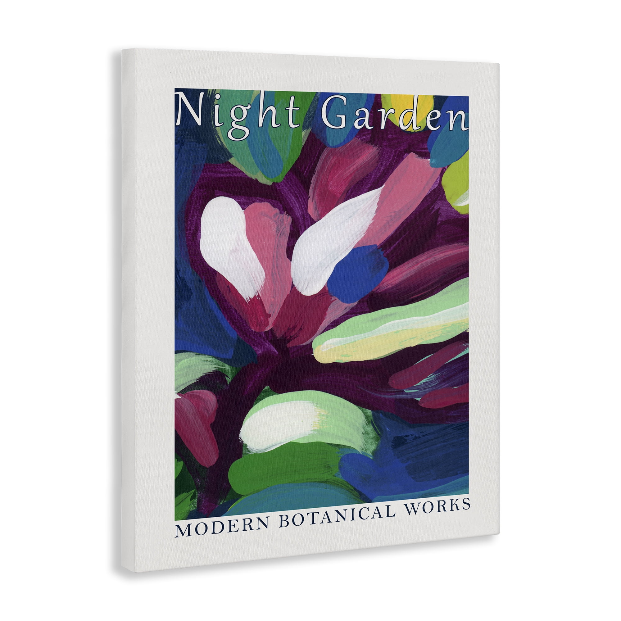 Stupell Industries Night Garden Abstract Abstract Painting Wrapped Canvas Art Print Wall Art, 16 x 20