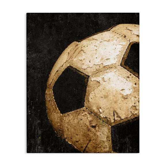 Stupell Industries Eclectic Vintage Soccer Ball Closeup Canvas Art, 16 x 20, by Kim Allen
