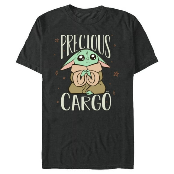 Star Wars The Mandalorian Grogu Precious Cargo Cute - Short Sleeve Blended T-Shirt for Adults - Customized-Dark Heather