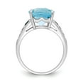 thumbnail image 2 of Solid 925 Sterling Silver Sky Blue Cushion and London Blue Topaz Engagement Ring Size 6, 2 of 6