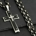 thumbnail image 6 of Lordluxury Men Chains 14K White Gold Chain Necklace Hip Hop Jewelry Cross Pendant Necklace Black colar masculino 55 60 65 70cm Long, 6 of 8