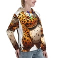 thumbnail image 6 of Haiem Cartoon Cheetah With Attitude for Women's Fashion Hoodies & Sweatshirts with Kangaroo Pocket,Hooded Sweatshirt with Eye-catching Drawstrings-Small, 6 of 7