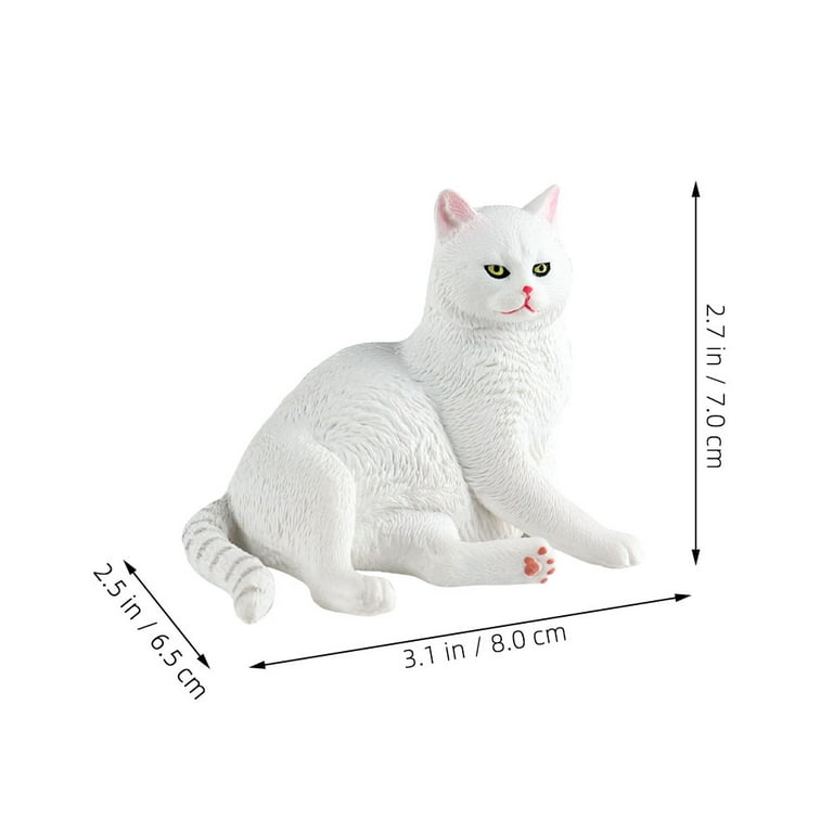 PENIKOKO White Plastic Cat Garden Statue with Realistic Features