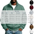 thumbnail image 3 of Men's Hoodless Sweatshirt Loose Stand Up Collar Long Sleeve Full-zip Jacket for Comfortable Casual Wear Black XXL, 3 of 7