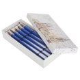 thumbnail image 2 of Pluma de inmersión con mango de madera, juego de pluma estilográfica para caligrafía, pintura artística para el hogar y la Oficina, regalo, mango largo fino, azul real, 2 of 5