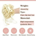 thumbnail image 4 of Messy Bun Hair Piece Claw Clip Messy Bun Hair Bun Wavy Curly Hair Bun Long Beard Bun Hair Synthetic Tousled Updo Hair Extensions Scrunchie Hairpiece for Women (gold), 4 of 5