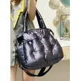 thumbnail image 7 of CoCopeaunts Women Padded Handbag Large Capacity Quilted Reflective Shoulder Bag Cotton Tote Bag Soft Fashion Purse, 7 of 7