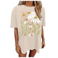 thumbnail image 3 of Oversized T Shirts for Women Short Sleeve Crewneck Graphic Tees Summer Casual Vacation Beach Tops Yellow S, 3 of 5