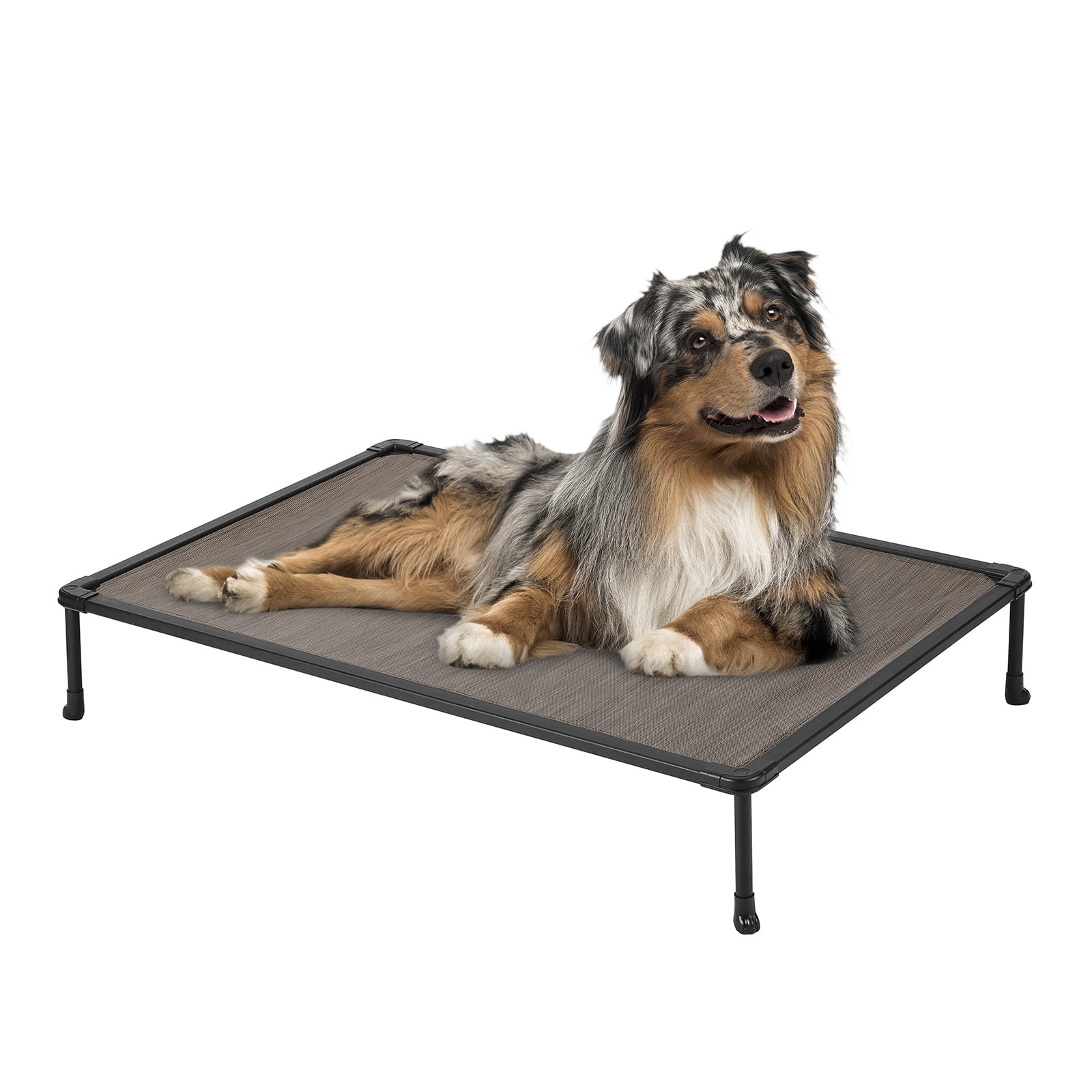 Veehoo Chewproof Dog Bed, Cooling Raised Dog Cots with Black Metal