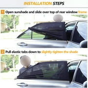 IC ICLOVER Universal Fit Car Side Window Sun Shade [44.5 x 20.9] Rear and Front Car Windows Conveniently Install Shades the Sun Rays for Kids [2 Pcs]