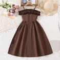 thumbnail image 5 of Girls' Solid Color One Shoulder Camisole Dress for Summer Casual Comfortable Mid Size Children's Wear, 5 of 9
