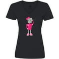 thumbnail image 3 of Inktastic Cute Robot, Girl Robot, Pink Robot With Ribbon Women's V-Neck T-Shirt, 3 of 5