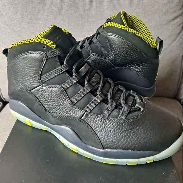 Ni - ke Ni - ke Air Jordan 10 X Retro Venom Green Black 310805-033 Mens 11