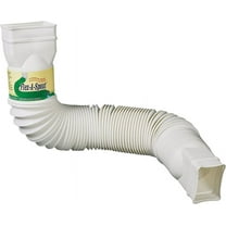 Amerimax Flex-A-Spout 85010 Downspout Extension, 22 to 55 in L Extended, Vinyl, White