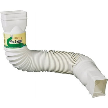Amerimax Flex-A-Spout 85010 Downspout Extension, 22 to 55 in L Extended, Vinyl, White