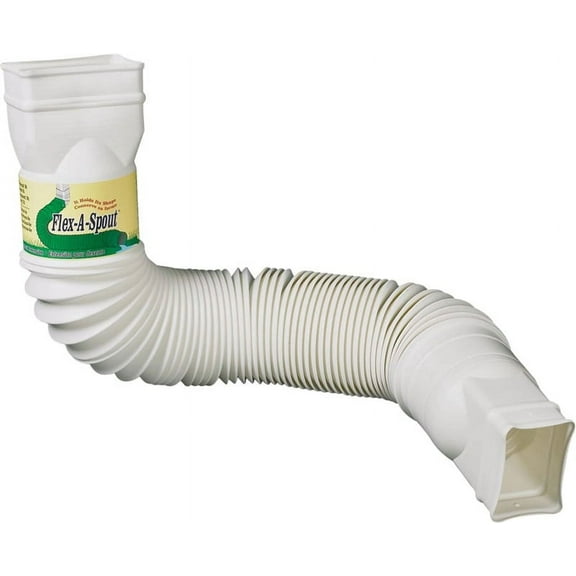 Amerimax 85010 PVC Vinyl Flexible Downspout Extension White