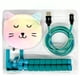 thumbnail image 4 of Skylar Kit de accesorios para teléfonos inteligentes para niños de 3 piezas: trípode flexible, 6 pies. Cable de carga, estuche de transporte de gato de peluche (Lucky Kitty) - Vlogging, kit de influen, 4 of 5