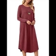thumbnail image 3 of Pijama de Mujer con Cuello Redondo, Larga y Bolsillos Color Rubor XXL, 3 of 9