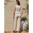 thumbnail image 3 of DARING DIVA Women's 2 Piece Set Summer Sleeveless Tank Top Wide Leg Pant Suit XS Apricot, 3 of 6