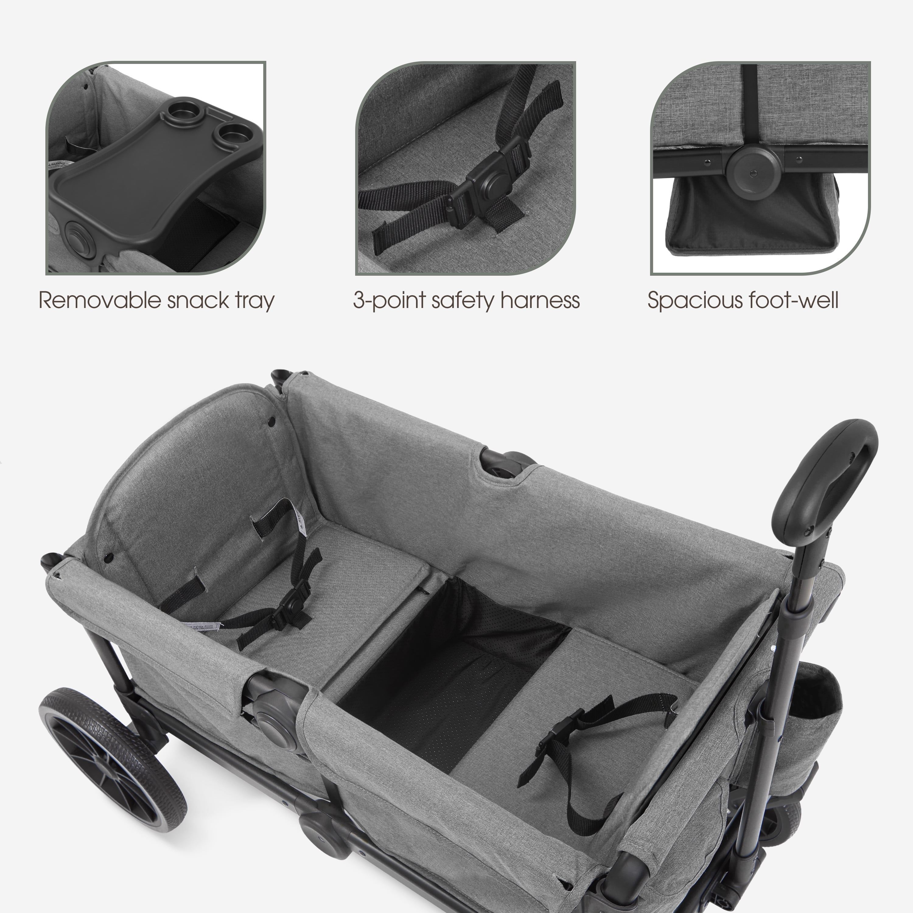 Evolur TrailBlazer Wagon Stroller, Gray