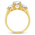 thumbnail image 4 of Solid 14k Yellow Gold Round Cut Three Stone Solitaire Engagement Ring CZ Cubic Zirconia (2.0cttw., 1.0ct. Center) , Size 8, 4 of 7