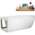 thumbnail image 2 of 65" Streamline B-340-108-BNK Soaking Freestanding Tub and Tray With Internal Drain in Brushed Nickel, 2 of 7