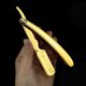 thumbnail image 2 of Electroplating old-fashioned manual razor men's beard razor eyebrow trimming hair shaving razor gold, 2 of 4