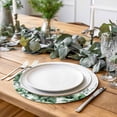thumbnail image 2 of Green Blooms Floral Round 13 Inch Placemats Set of 8, Farmhouse Spring Flowers Botanical HeatResistant Non Slip Place Mats for Dining Table, Wipeable Braided Kitchen Table Mats for Housewarming, 2 of 9