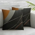 thumbnail image 3 of Chilfamy Throw Pillow Covers Modern Abstract Orange Stripes Gray Black White Acrylic Bold Grey Decorative Pillow Cases Home Decor Square Pillowcases White, 3 of 5