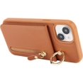 thumbnail image 6 of iPhone 15 Plus Case with Card Holder for Women, iPhone 15 Plus Phone Case Wallet with Strap Credit Card with Kickstand Zipper Case for iPhone15plus - Brown, 6 of 6