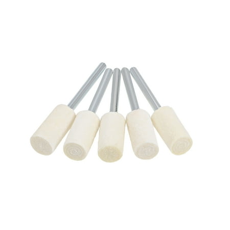 

8mm Wool Felt Mounted Points Cylinder Polishing Buffing Wheels Grinding Head with 1/8-inch Shank for Rotary Tool 5 Pcs