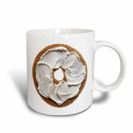 3dRose Bagel With Cream Cheese Isolated On White, Ceramic Mug, (Best Cream Cheese For Baking)