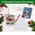 thumbnail image 4 of Global Printed Products 10 Foil and Glitter Holiday Cards with White Envelopes - Featuring Airplane and Snowman Designs - GPP-0086-G, 4 of 6