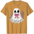 thumbnail image 3 of Halloween Ghost Bow T-Shirt Women Cute Graphic Tee Fall Short Sleeve Funny Spooky Costume Tops, 3 of 3