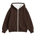 thumbnail image 4 of SERTGUTR Girls Leopard Print Hooded Sweatshirt, Zip Up Fleece Jacket with Pockets, Long Sleeve Casual Outerwear, Everyday School Outdoor Warm Coat, 4 of 8