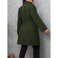 thumbnail image 2 of Cuteduck Women Plus Size Fall Fashion Button Up Coat Long Sleeve Lightweight Trench Solid Swing Windbreaker Coat 1X-4X, 2 of 7