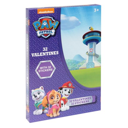 32ct Paw Patrol Valentine Cards with Stickers