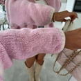 thumbnail image 4 of YDFCWXW Women Fall Open Front Color Block Cardigan Sweater Casual Striped Knit Oversized Cardigan Pink, XL, 4 of 7