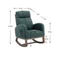 thumbnail image 6 of Tcbosik Rocking Chair for Nursery, High Back Glider Rocker Uplostered Armchair for Nursery, Comfy Armchair with Side Pocket for Living Room, Bedroom (Emerald Green), 6 of 9
