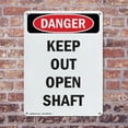 thumbnail image 4 of (2 Pack) Keep Out Open Shaft OSHA Danger Sign 18 Inch X 24 Inch Indoor / Outdoor Rust-Free Aluminum Metal Signs for Workplace, Workshop, and Construction Site, Made in the USA, 4 of 8