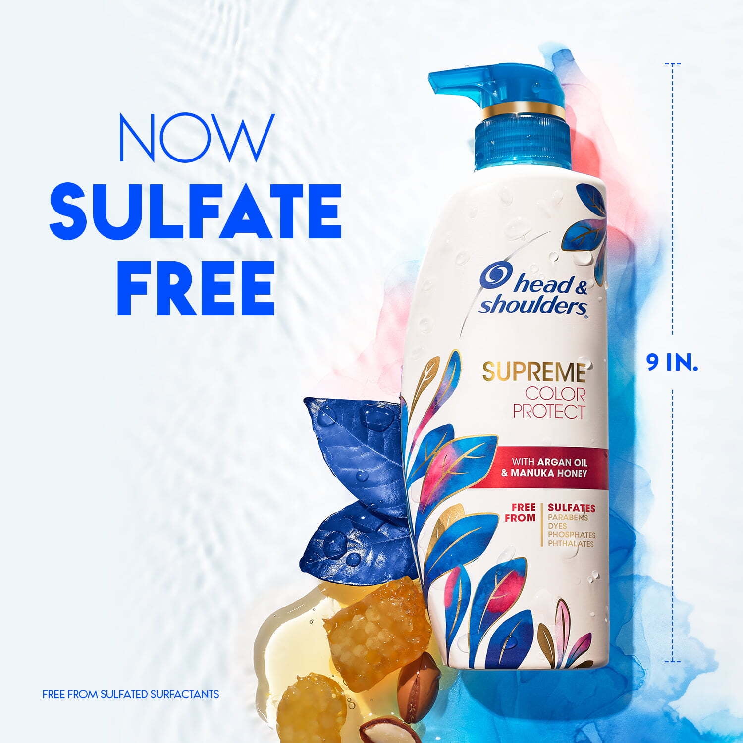 Head & Shoulders Supreme Sulfate Free Color Protect Shampoo, All Hair Types, 11.8 fl oz