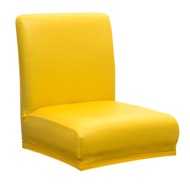 Tapa trasera corta Slipcover Fundas De Silla Elásticas Fundas Antideslizantes Taburete Con Respaldo Corto Asiento Bar Pub Amarillo